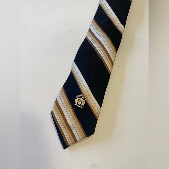 Oleg Cassini Burma Black Stripe Vintage Tie - Picture 2 of 3